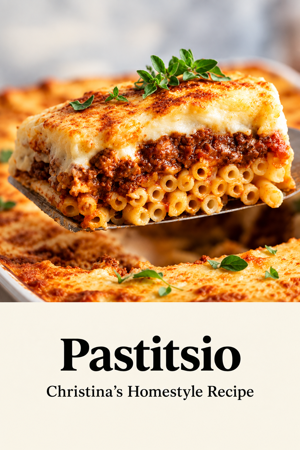 Christina’s Homestyle Pastitsio menu card