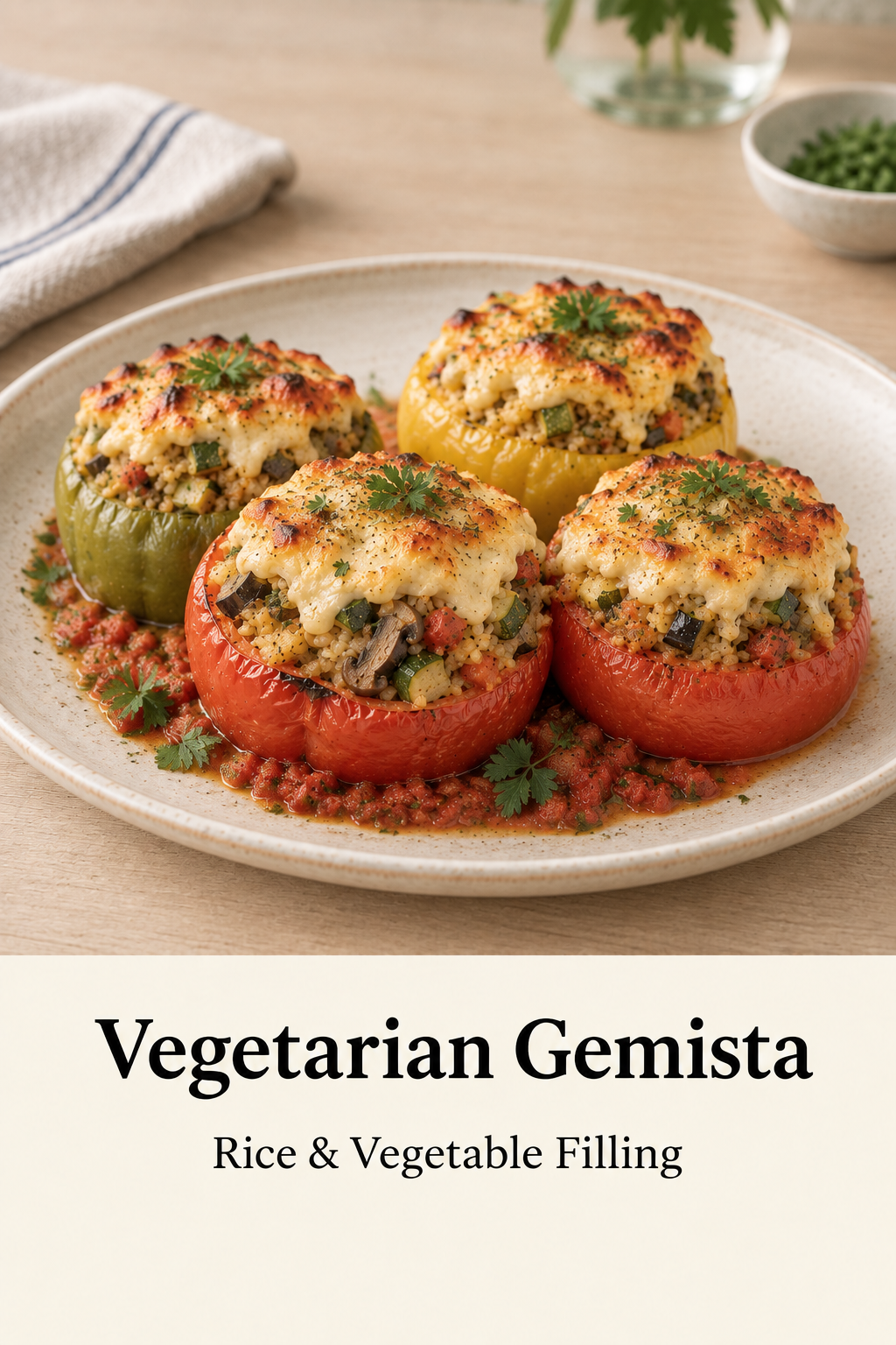 Matching vegetarian gemista card