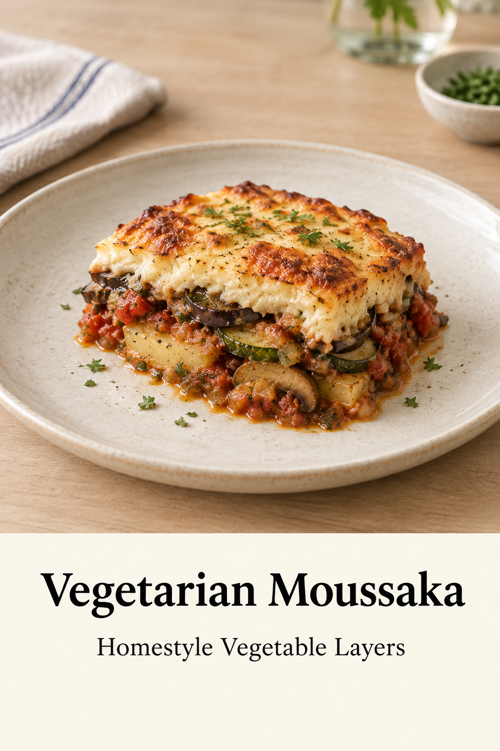 Revised vegetarian moussaka card